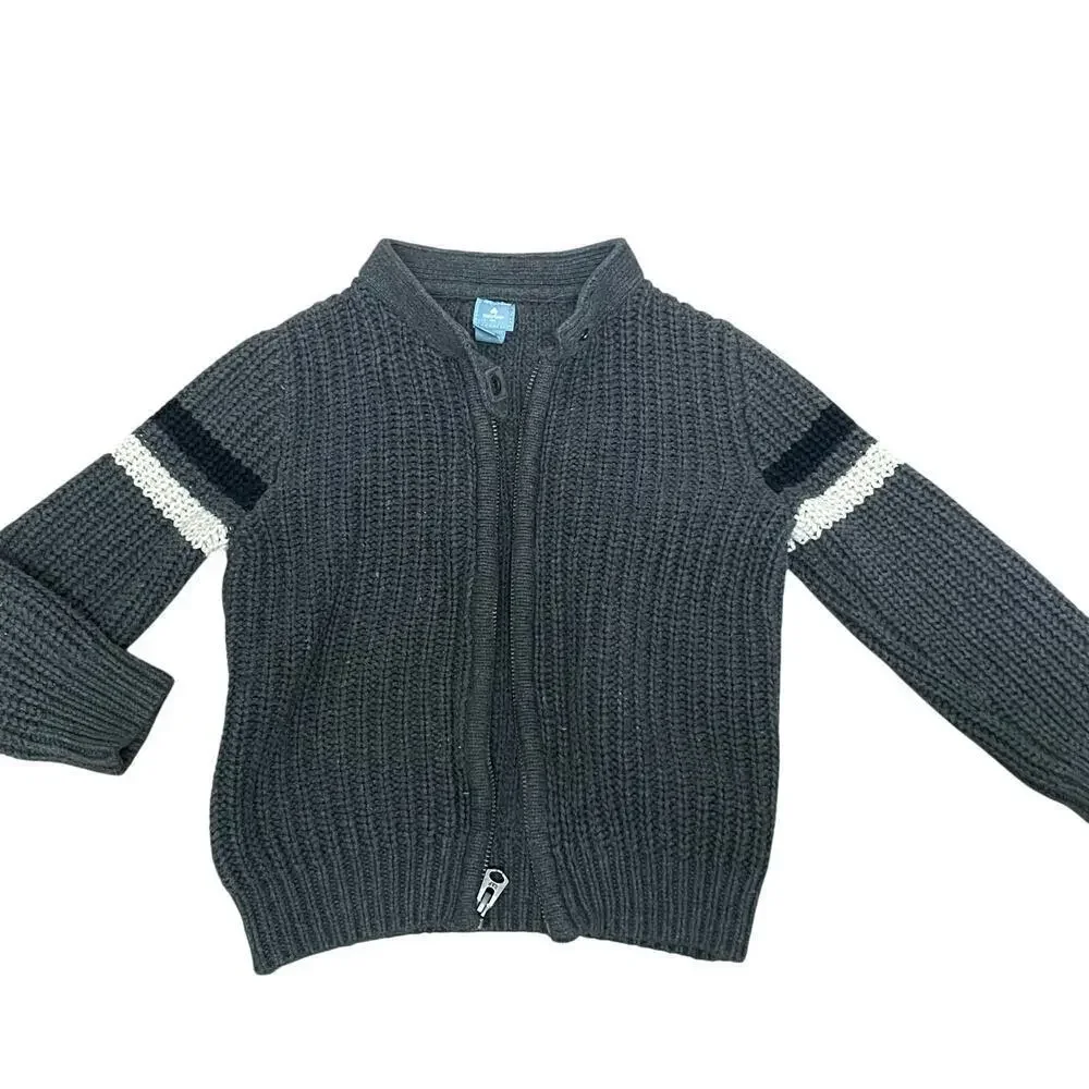 Baby Gap Boys 3 Yrs Gray Full Zip Sweater Varsity Preppy Style
